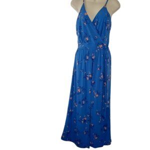 Stitch Fix Kaleigh Womens Rica Crop Jumpsuit Blue Floral Tie Waist Knit XS New